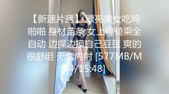 【新速片遞】 漂亮美女吃鸡啪啪 身材苗条 女上位骑乘全自动 边操边摸自己豆豆 爽的很舒坦 无套内射 [577MB/MP4/15:48]